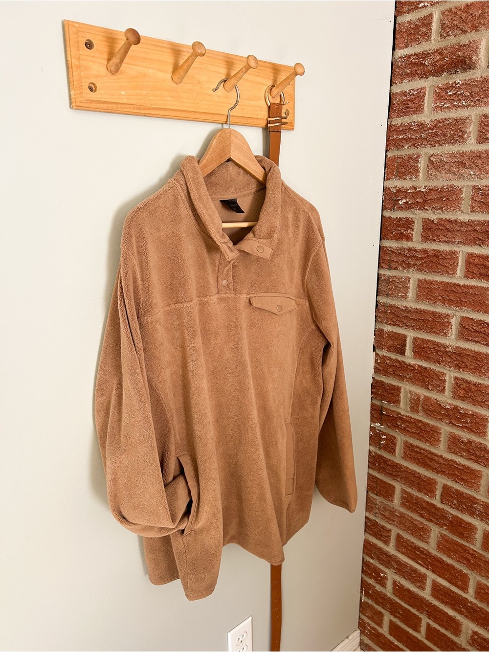 Casual Pullover Shirt Jacket - Camel